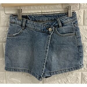 ZARA WOMENS SKIRT SHORTS‎ SIZE 8 MEDIUM WASH DENIM ZIPPER ENCLOSURE